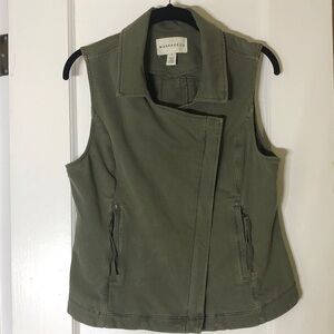 Marrakech Olive Utility Sleeveless Zip Vest